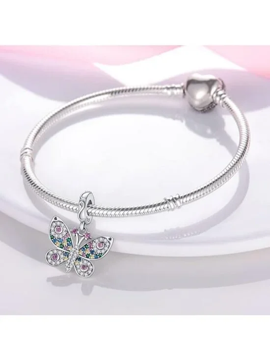 Colorful Butterfly Cool 925 Silver Charms for Bracelets & Necklaces - Picture 3 of 5